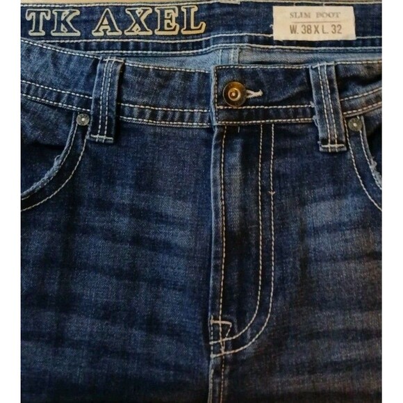 TK Axel Bootcut Jeans 40x31 Embroidered Flap Pocket Y2K Western Denim EUC - Picture 12 of 14